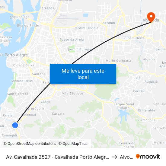 Av. Cavalhada 2527 - Cavalhada Porto Alegre - Rs 91740-001 Brasil to Alvorada map