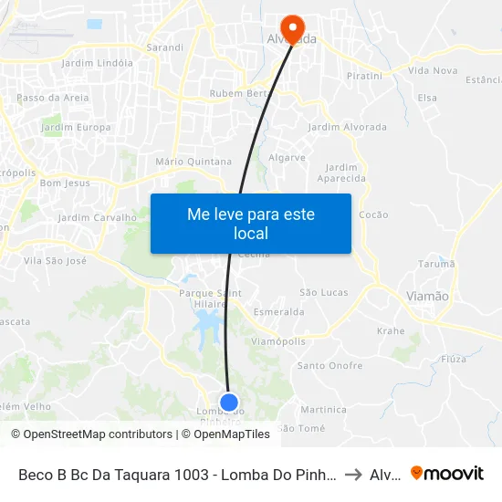 Beco B Bc Da Taquara 1003 - Lomba Do Pinheiro Porto Alegre - Rs 91570-670 Brasil to Alvorada map