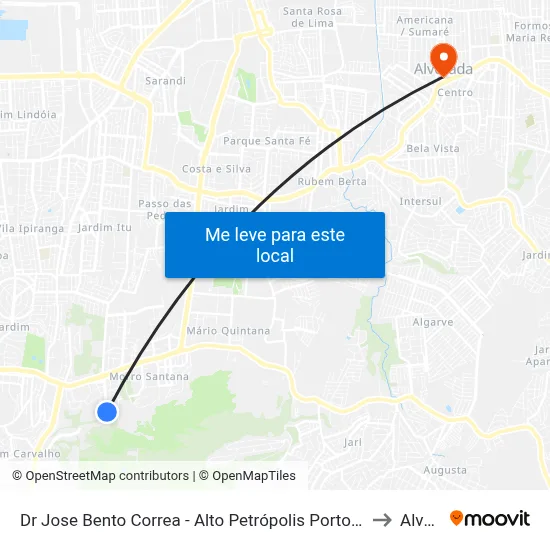 Dr Jose Bento Correa - Alto Petrópolis Porto Alegre - Rs 91450-050 Brasil to Alvorada map