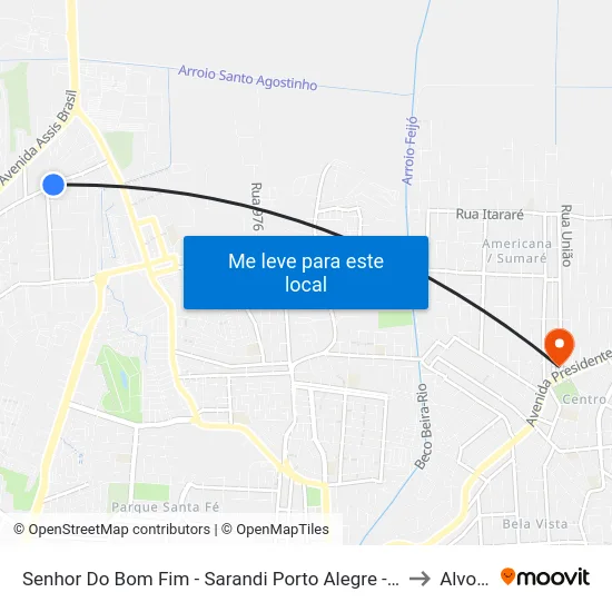 Senhor Do Bom Fim - Sarandi Porto Alegre - Rs 91140-010 Brasil to Alvorada map