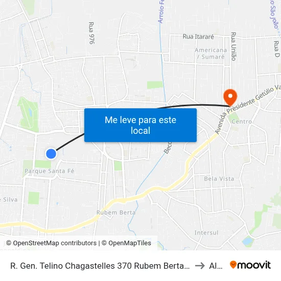 R. Gen. Telino Chagastelles 370 Rubem Berta Porto Alegre - Rio Grande Do Sul 91180-590 Brasil to Alvorada map