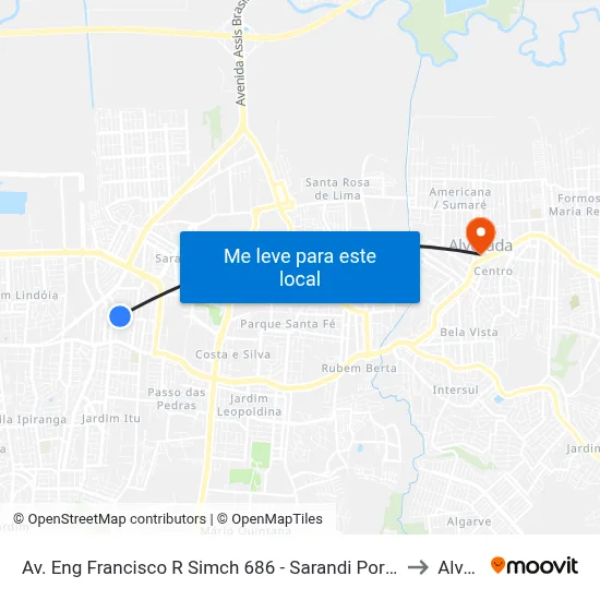 Av. Eng Francisco R Simch 686 - Sarandi Porto Alegre - Rs 91130-210 Brasil to Alvorada map
