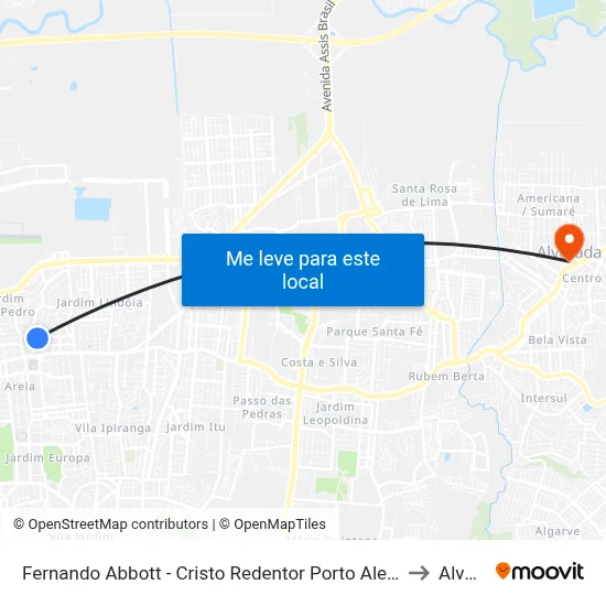 Fernando Abbott - Cristo Redentor Porto Alegre - Rs 91010-004 Brasil to Alvorada map
