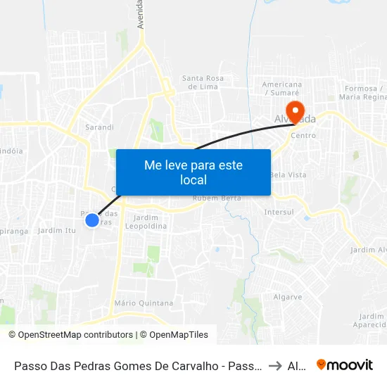 Passo Das Pedras Gomes De Carvalho - Passo Das Pedras Porto Alegre - Rs 91230-370 Brasil to Alvorada map