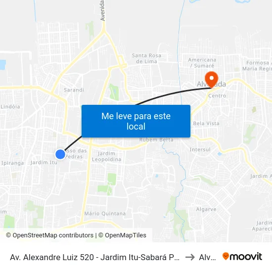 Av. Alexandre Luiz 520 - Jardim Itu-Sabará Porto Alegre - Rs 91225-090 Brasil to Alvorada map