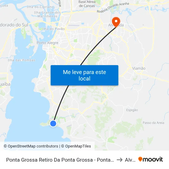 Ponta Grossa Retiro Da Ponta Grossa - Ponta Grossa Porto Alegre - Rs 91780-620 Brasil to Alvorada map
