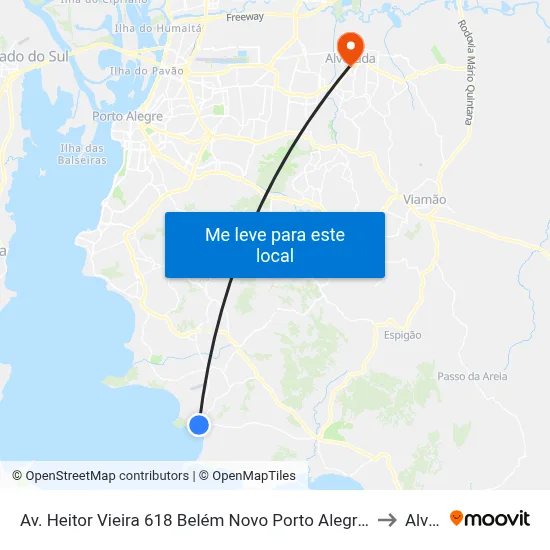Av. Heitor Vieira 618 Belém Novo Porto Alegre - Rio Grande Do Sul 91780-000 Brasil to Alvorada map