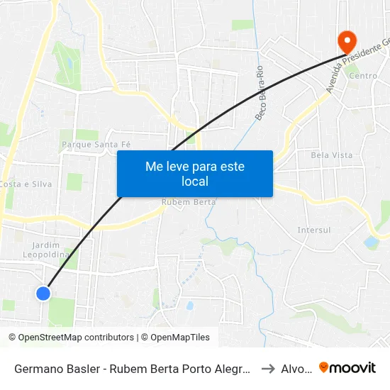 Germano Basler - Rubem Berta Porto Alegre - Rs 91240-320 Brasil to Alvorada map