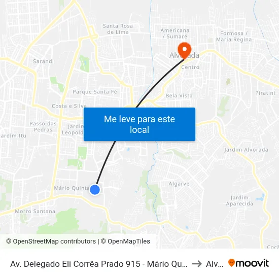 Av. Delegado Eli Corrêa Prado 915 - Mário Quintana Porto Alegre - Rs 91260-300 Brasil to Alvorada map