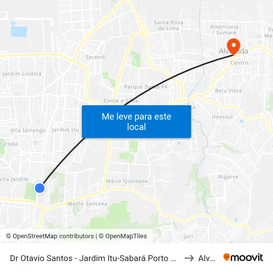 Dr Otavio Santos - Jardim Itu-Sabará Porto Alegre - Rs 91210-000 Brasil to Alvorada map