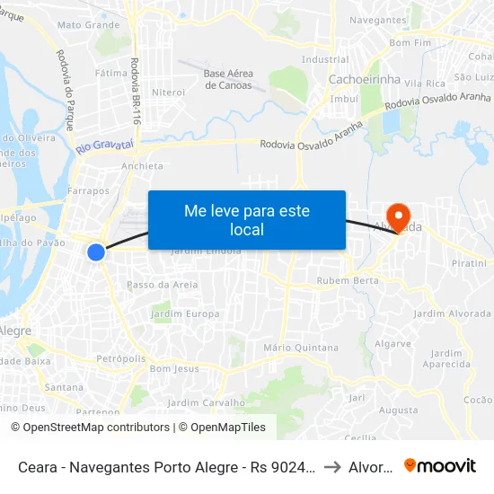 Ceara - Navegantes Porto Alegre - Rs 90240-511 Brasil to Alvorada map