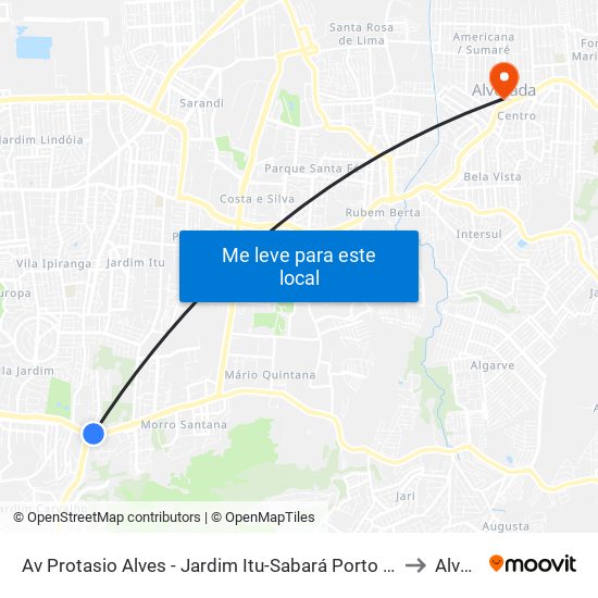 Av Protasio Alves - Jardim Itu-Sabará Porto Alegre - Rs 91210-080 Brasil to Alvorada map