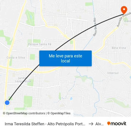 Irma Teresilda Steffen - Alto Petrópolis Porto Alegre - Rs 91240-470 Brasil to Alvorada map