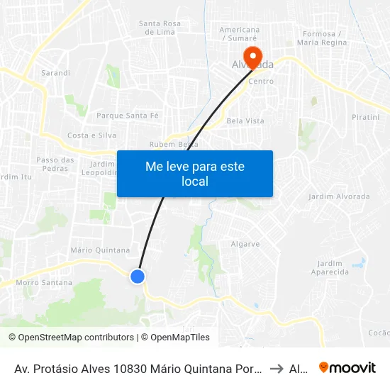 Av. Protásio Alves 10830 Mário Quintana Porto Alegre - Rio Grande Do Sul 91260-000 Brasil to Alvorada map
