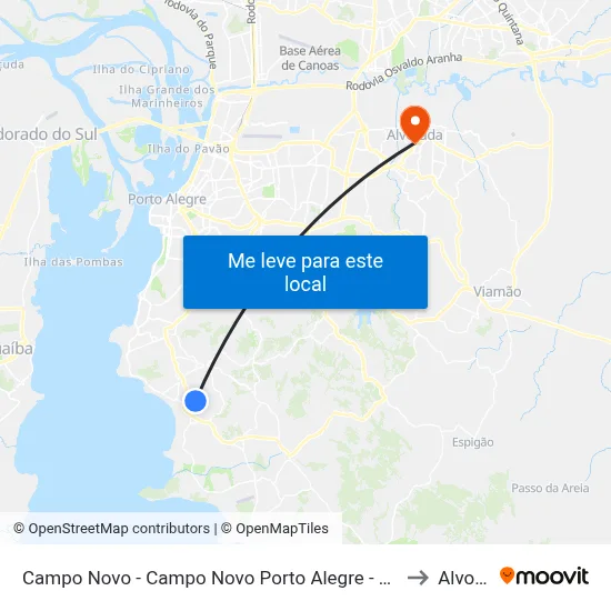 Campo Novo - Campo Novo Porto Alegre - Rs 91751-443 Brasil to Alvorada map