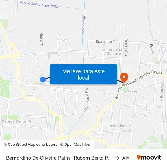 Bernardino De Oliveira Paim - Rubem Berta Porto Alegre - Rs 91160-335 Brasil to Alvorada map