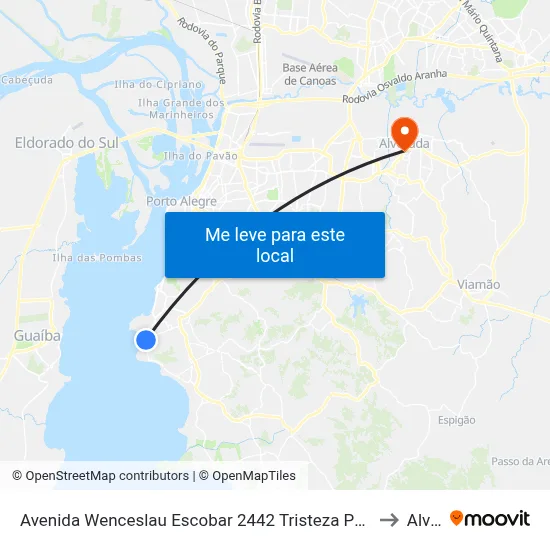 Avenida Wenceslau Escobar 2442 Tristeza Porto Alegre - Rio Grande Do Sul 90920 Brasil to Alvorada map