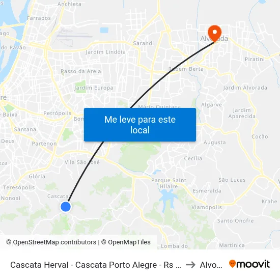 Cascata Herval - Cascata Porto Alegre - Rs 91712-063 Brasil to Alvorada map