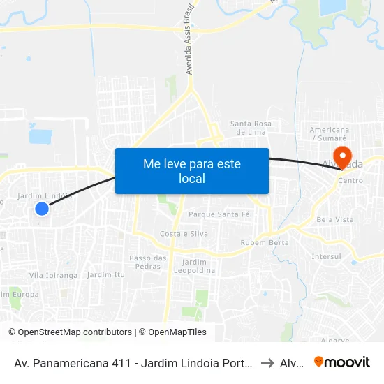 Av. Panamericana 411 - Jardim Lindoia Porto Alegre - Rs 91050-001 Brasil to Alvorada map