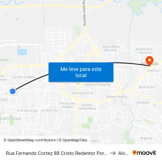 Rua Fernando Cortez 88 Cristo Redentor Porto Alegre - Rs 91350-270 Brasil to Alvorada map