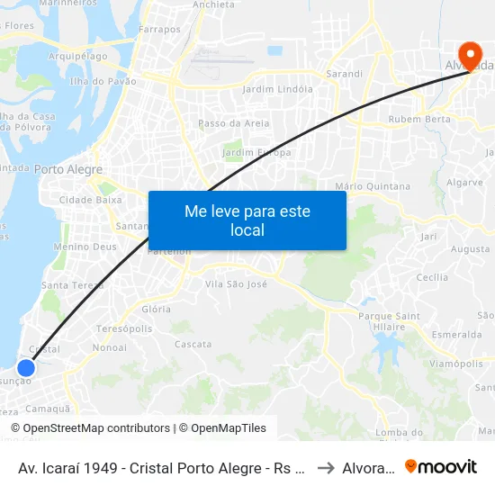 Av. Icaraí 1949 - Cristal Porto Alegre - Rs Brasil to Alvorada map