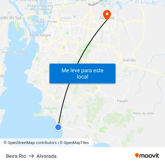 Beira Rio to Alvorada map