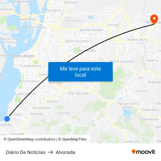 Diário De Notícias to Alvorada map