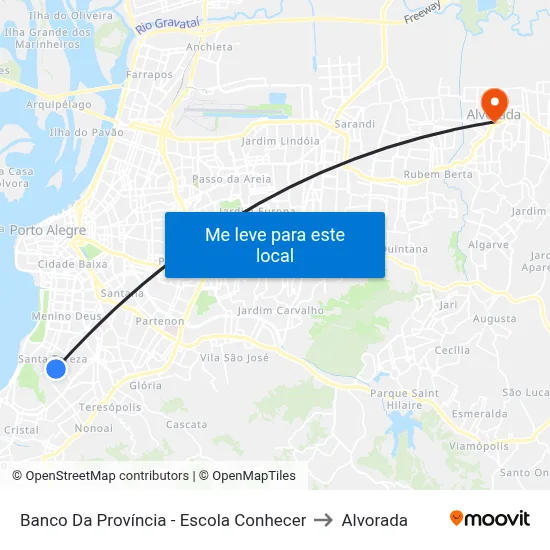Banco Da Província - Escola Conhecer to Alvorada map