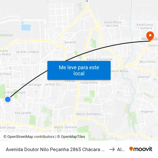 Avenida Doutor Nilo Peçanha 2865 Chácara Das Pedras Porto Alegre - Rs 91330-001 Brasil to Alvorada map