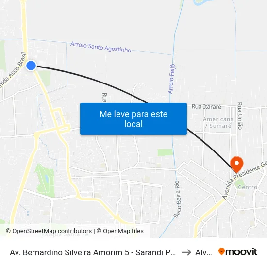 Av. Bernardino Silveira Amorim 5 - Sarandi Porto Alegre - Rs 91751-831 Brasil to Alvorada map