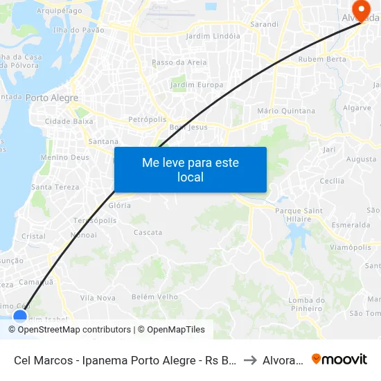 Cel Marcos - Ipanema Porto Alegre - Rs Brasil to Alvorada map