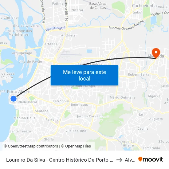 Loureiro Da Silva - Centro Histórico De Porto Alegre Porto Alegre - Rs 90050-240 Brasil to Alvorada map