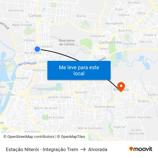 Estação Niterói - Integração Trem to Alvorada map