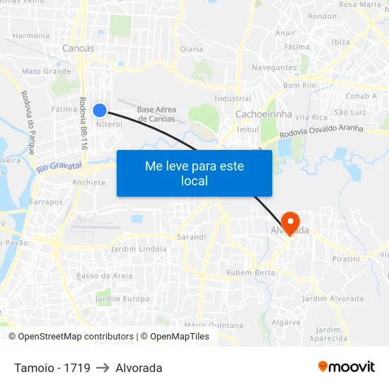 Tamoio - 1719 to Alvorada map