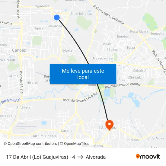 17 De Abril (Lot Guajuviras) - 4 to Alvorada map