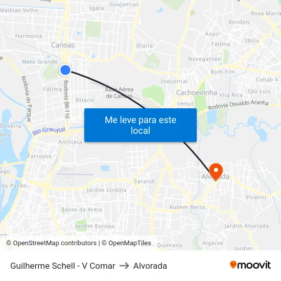 Guilherme Schell - V Comar to Alvorada map