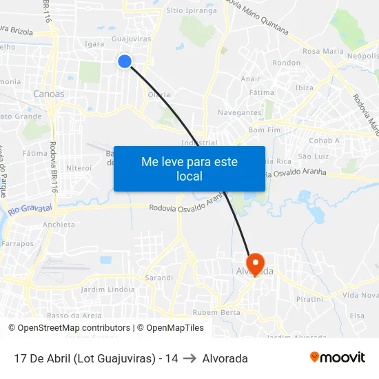 17 De Abril (Lot Guajuviras) - 14 to Alvorada map