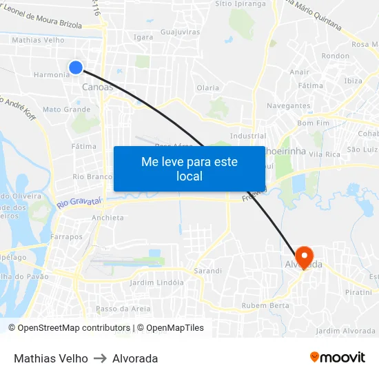 Mathias Velho to Alvorada map