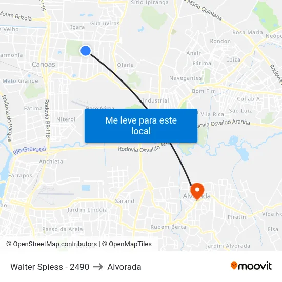 Walter Spiess - 2490 to Alvorada map