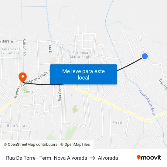 Rua Da Torre - Term. Nova Alvorada to Alvorada map