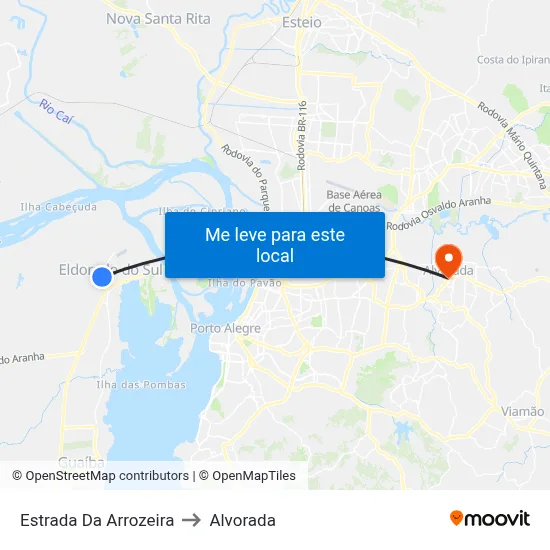 Estrada Da Arrozeira to Alvorada map