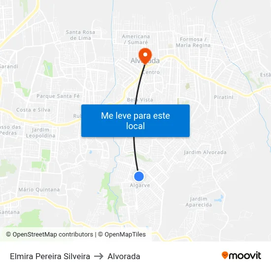 Elmira Pereira Silveira to Alvorada map