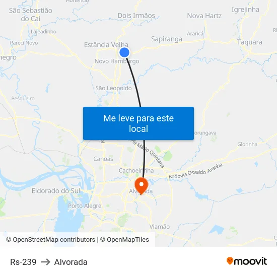 Rs-239 to Alvorada map