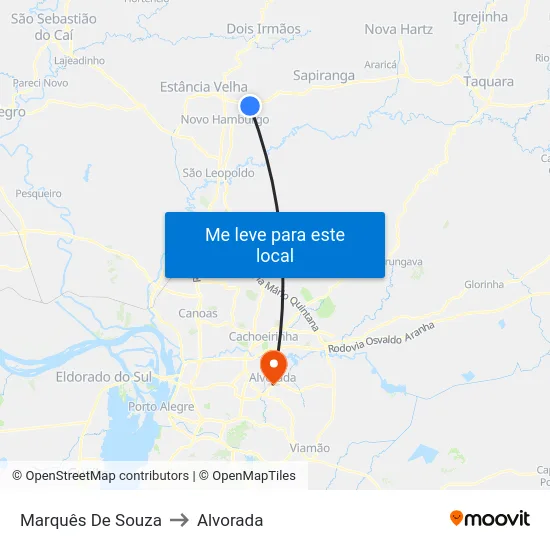 Marquês De Souza to Alvorada map