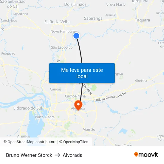 Bruno Werner Storck to Alvorada map