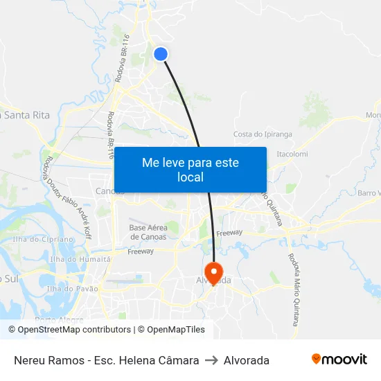 Nereu Ramos - Esc. Helena Câmara to Alvorada map