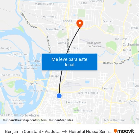 Benjamin Constant - Viaduto Utzig [Bairro - Bc] to Hospital Nossa Senhora Das Graças map
