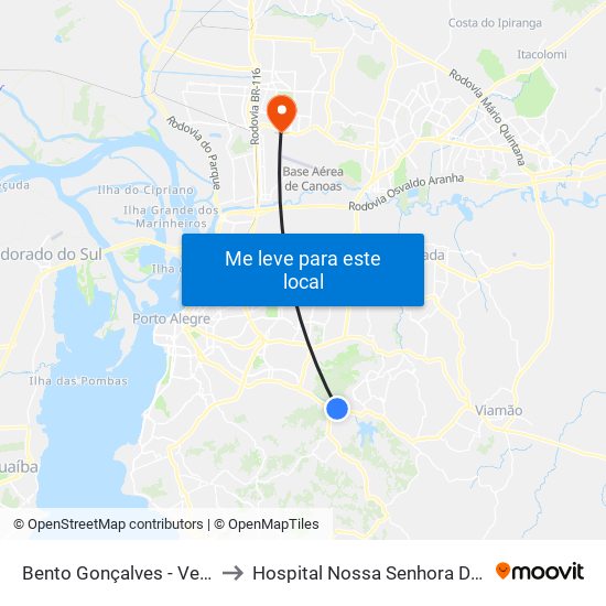 Bento Gonçalves - Veterinária to Hospital Nossa Senhora Das Graças map