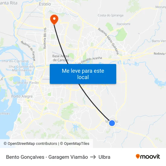 Bento Gonçalves - Garagem Viamão to Ulbra map