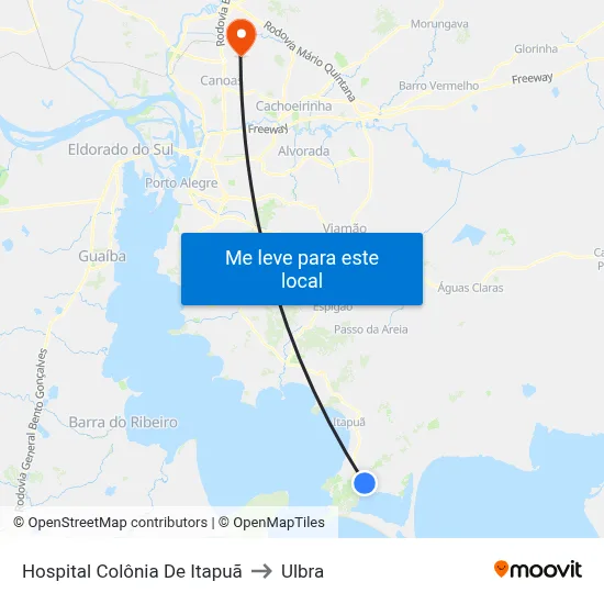 Hospital Colônia De Itapuã to Ulbra map